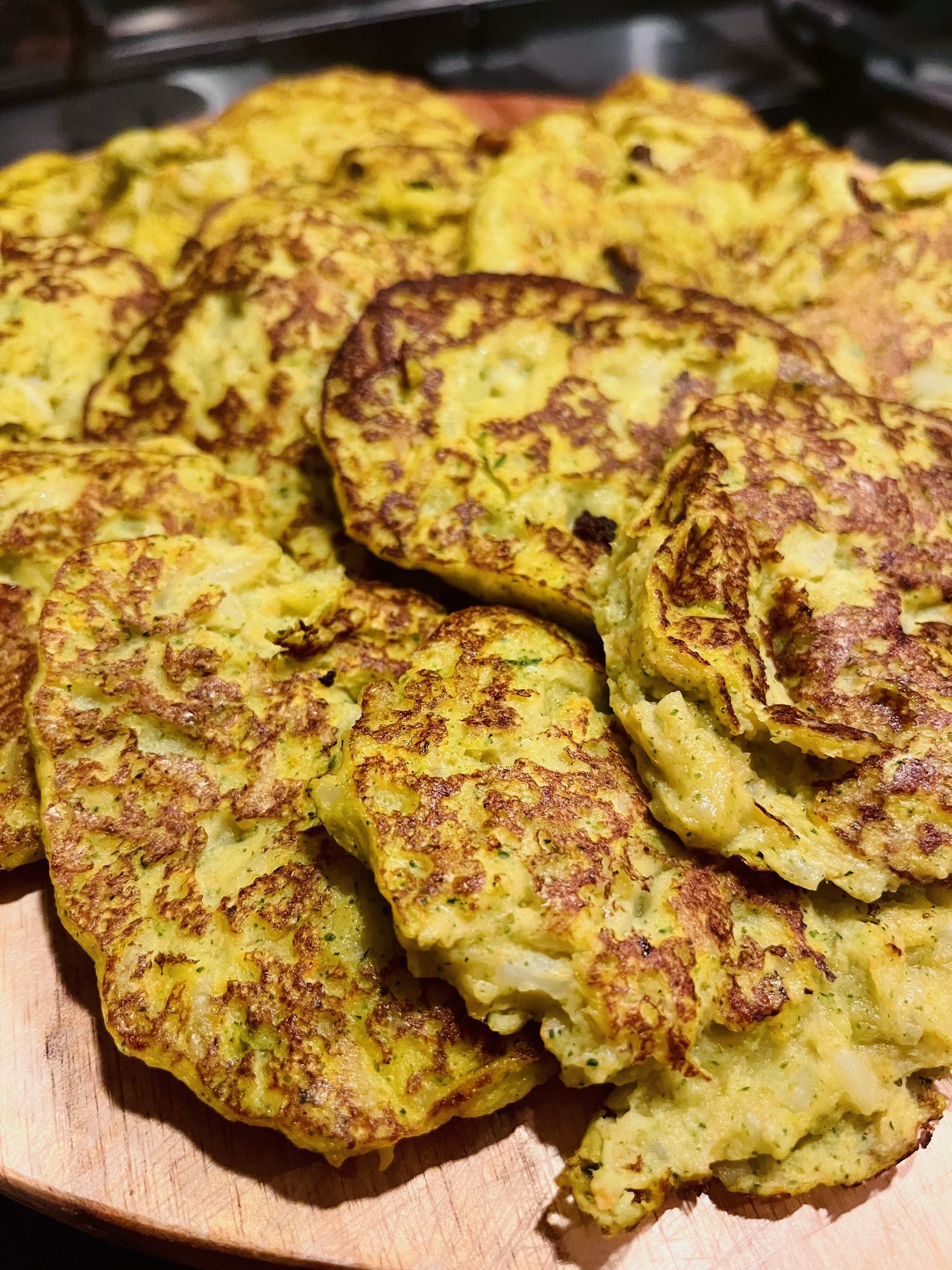 groente pannenkoek bloemkool broccoli aardappel, courgette